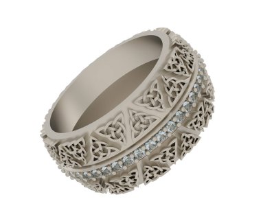 Beyaz arkaplanda izole edilmiş güzel halka. 