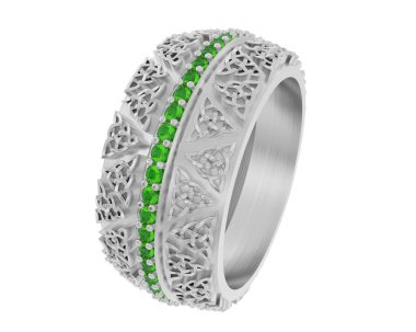 Beyaz arkaplanda izole edilmiş güzel halka. 