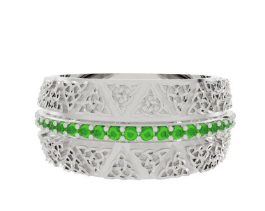 Beyaz arkaplanda izole edilmiş güzel halka. 