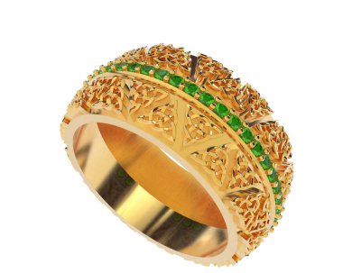 Beyaz arkaplanda izole edilmiş güzel halka. 