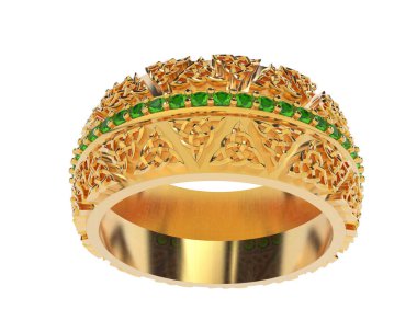 Beyaz arkaplanda izole edilmiş güzel halka. 