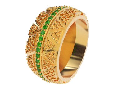 Beyaz arkaplanda izole edilmiş güzel halka. 