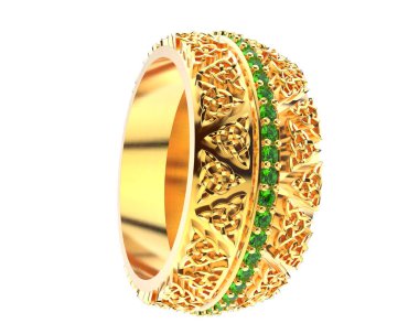 Beyaz arkaplanda izole edilmiş güzel halka. 