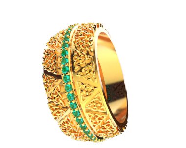 Beyaz arkaplanda izole edilmiş güzel halka. 