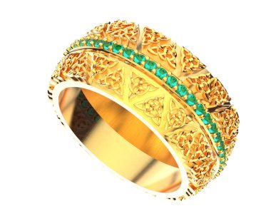 Beyaz arkaplanda izole edilmiş güzel halka. 