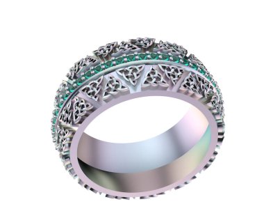 Beyaz arkaplanda izole edilmiş güzel halka. 