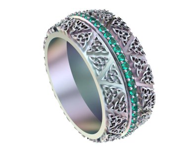 Beyaz arkaplanda izole edilmiş güzel halka. 