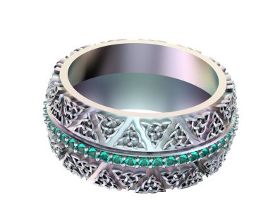 Beyaz arkaplanda izole edilmiş güzel halka. 