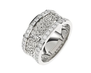 Beyaz arkaplanda izole edilmiş güzel halka. 