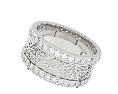 Beyaz arkaplanda izole edilmiş güzel halka. 