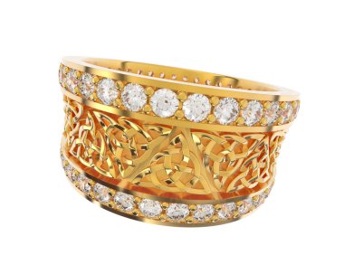 Beyaz arkaplanda izole edilmiş güzel halka. 