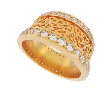 Beyaz arkaplanda izole edilmiş güzel halka. 