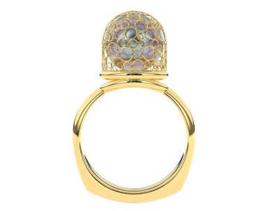 Güzel nişan yüzüğü arka planda izole edildi. 