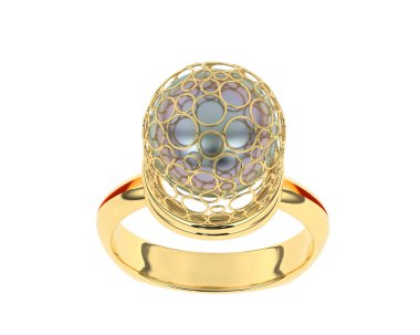 Güzel nişan yüzüğü arka planda izole edildi. 