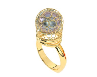 Güzel nişan yüzüğü arka planda izole edildi. 