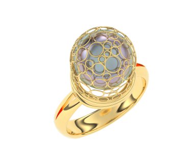 Güzel nişan yüzüğü arka planda izole edildi. 