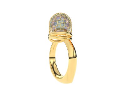 Güzel nişan yüzüğü arka planda izole edildi. 