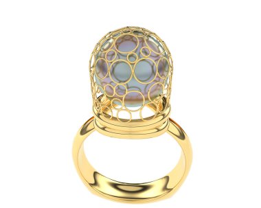 Güzel nişan yüzüğü arka planda izole edildi. 