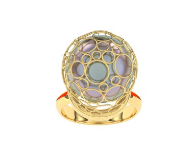 Güzel nişan yüzüğü arka planda izole edildi. 