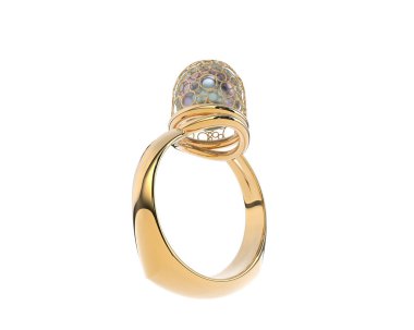 Güzel nişan yüzüğü arka planda izole edildi. 