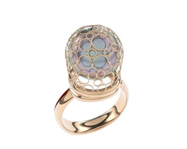 Güzel nişan yüzüğü arka planda izole edildi. 