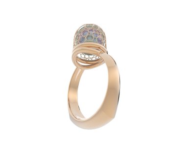 Güzel nişan yüzüğü arka planda izole edildi. 