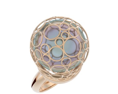 Güzel nişan yüzüğü arka planda izole edildi. 