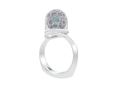 Güzel nişan yüzüğü arka planda izole edildi. 