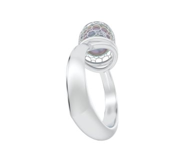 Güzel nişan yüzüğü arka planda izole edildi. 