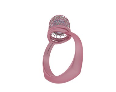 Güzel nişan yüzüğü arka planda izole edildi. 