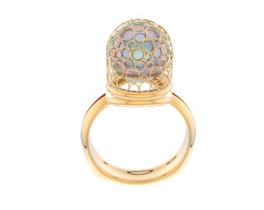 Güzel nişan yüzüğü arka planda izole edildi. 