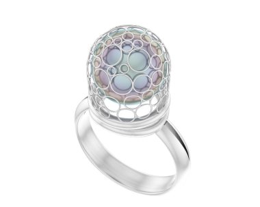 Güzel nişan yüzüğü arka planda izole edildi. 