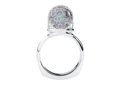 Güzel nişan yüzüğü arka planda izole edildi. 