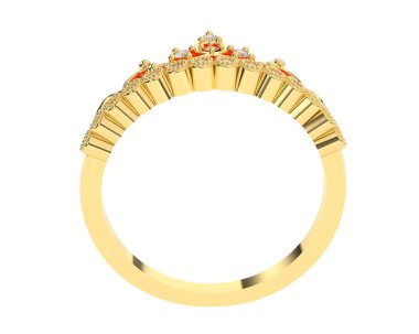 Beyaz arka planda izole edilmiş değerli taşları olan yüzük.. 