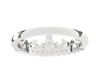 Beyaz arka planda izole edilmiş değerli taşları olan yüzük.. 