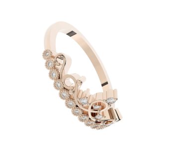 Beyaz arka planda izole edilmiş değerli taşları olan yüzük.. 