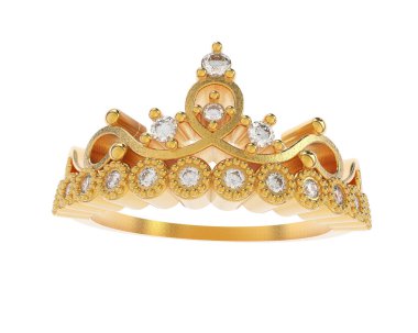 Beyaz arka planda izole edilmiş değerli taşları olan yüzük.. 