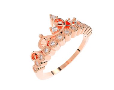 Beyaz arka planda izole edilmiş değerli taşları olan yüzük.. 