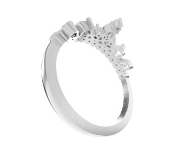 Beyaz arka planda izole edilmiş değerli taşları olan yüzük.. 