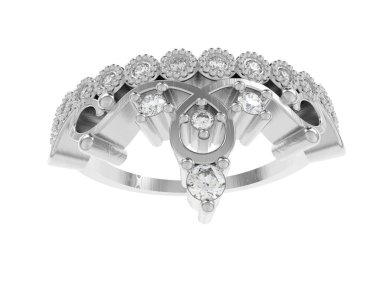 Beyaz arka planda izole edilmiş değerli taşları olan yüzük.. 