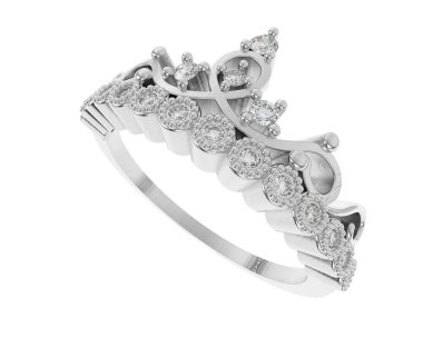 Beyaz arka planda izole edilmiş değerli taşları olan yüzük.. 