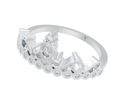 Beyaz arka planda izole edilmiş değerli taşları olan yüzük.. 