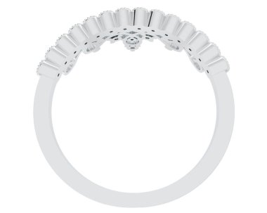 Beyaz arka planda izole edilmiş değerli taşları olan yüzük.. 