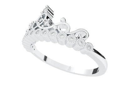 Beyaz arka planda izole edilmiş değerli taşları olan yüzük.. 