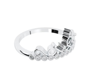 Beyaz arka planda izole edilmiş değerli taşları olan yüzük.. 