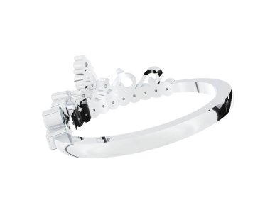 Beyaz arka planda izole edilmiş değerli taşları olan yüzük.. 