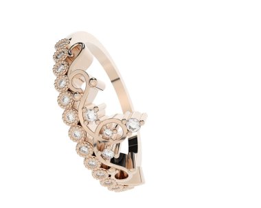 Beyaz arka planda izole edilmiş değerli taşları olan yüzük.. 