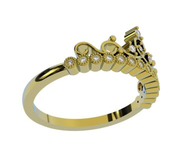 Beyaz arka planda izole edilmiş değerli taşları olan yüzük.. 