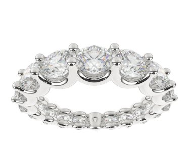 Beyaz arka planda izole edilmiş değerli taşları olan yüzük.. 