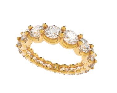 Beyaz arka planda izole edilmiş değerli taşları olan yüzük.. 